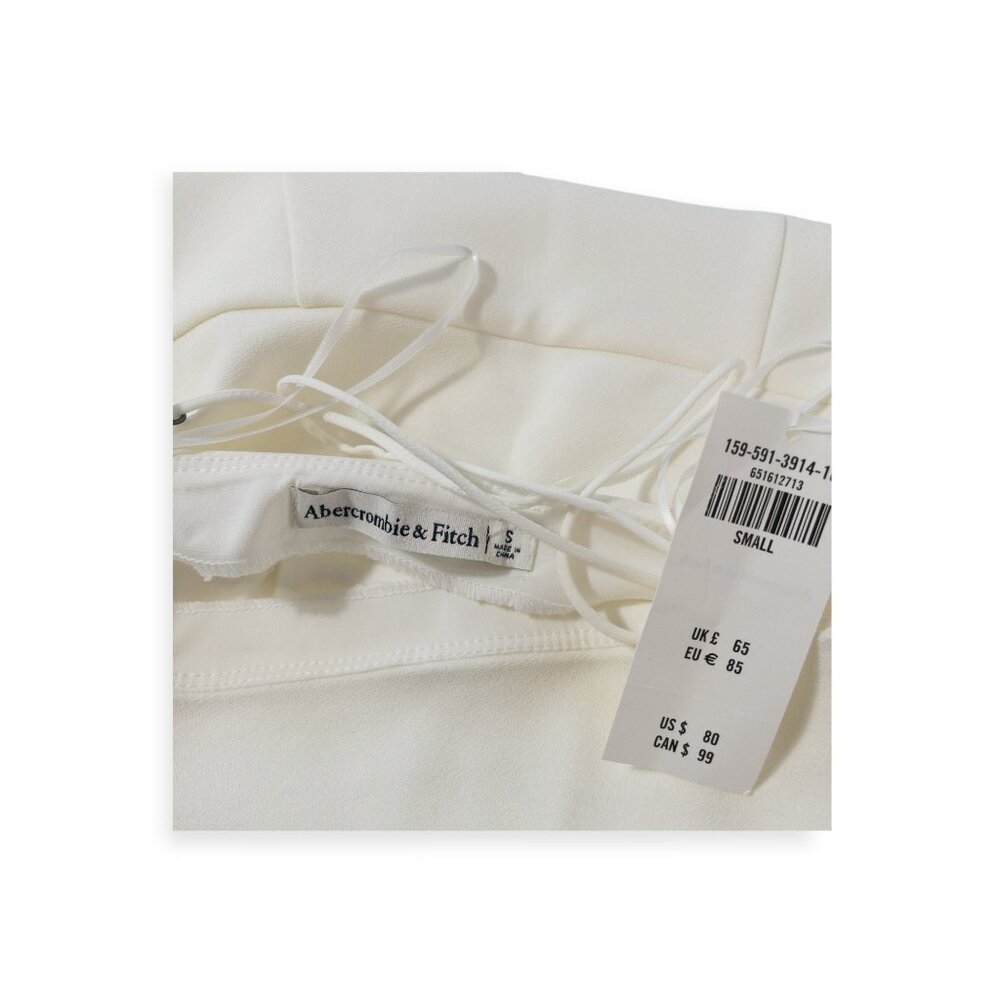 Abercrombie and Fitch White One Shoulder Dress SZ S Skort Bottom Mini Dress - Picture 3 of 9
